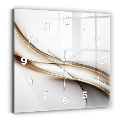 Ceas de sticlă pe perete pătrat Linii abstracte