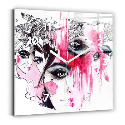 Ceas din sticlă pătrat Multe fețe ale abstracției