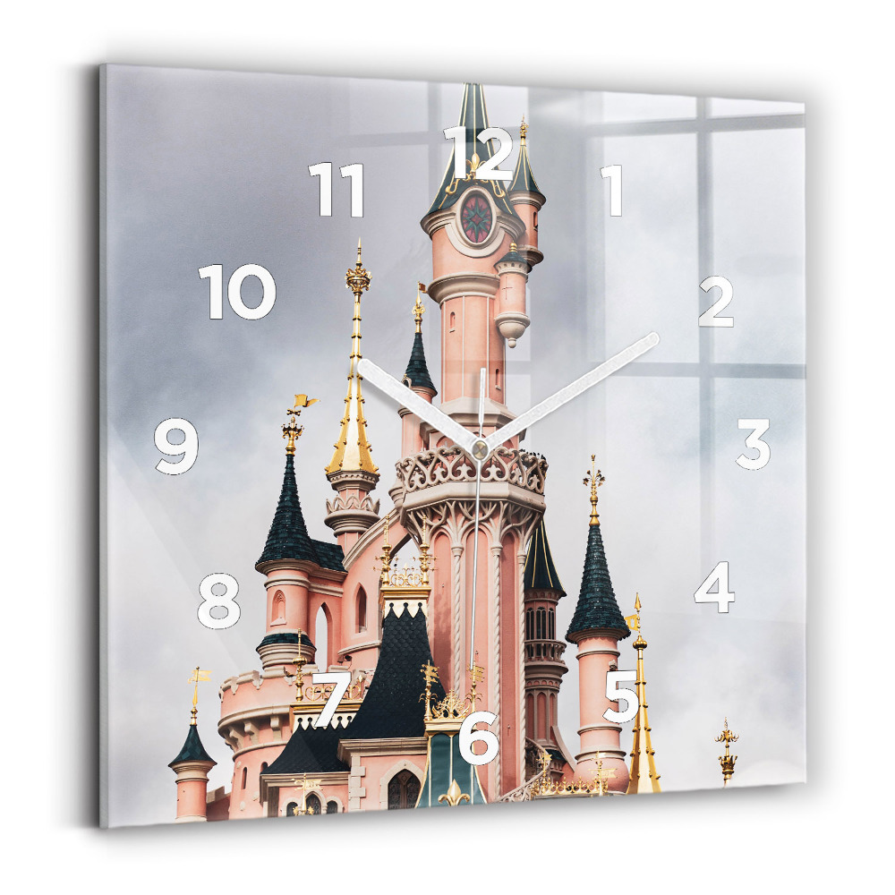 Ceas pătrat de perete din sticlă Castelul Disneyland din Paris