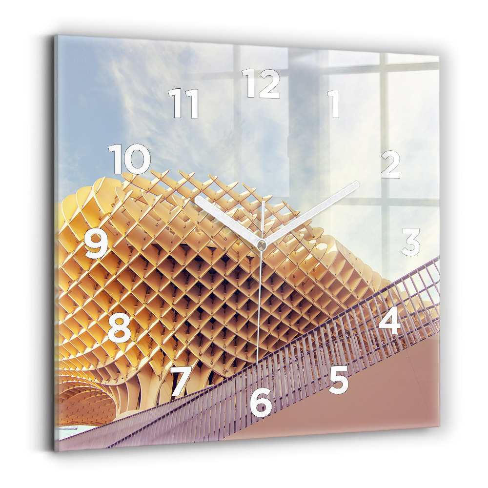Ceas pătrat de perete din sticlă Belvedere din Sevilla