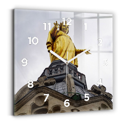 Ceas din sticlă pătrat Statuia Maicii Domnului din Lyon