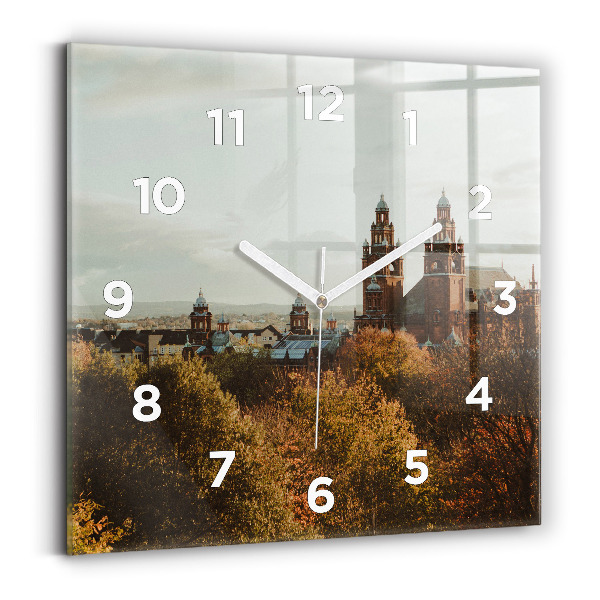 Ceas pătrat de perete din sticlă Galeria de Artă din Glasgow