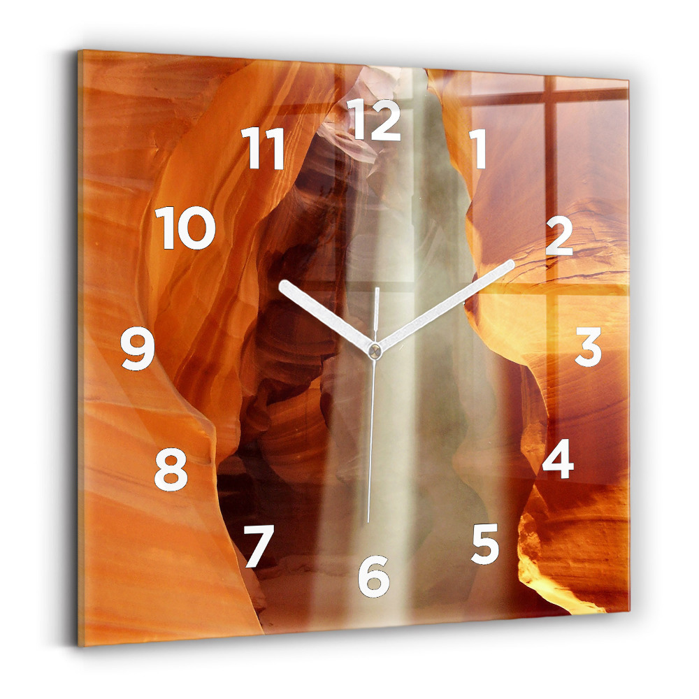 Ceas de sticlă pe perete pătrat Canionul deșertului