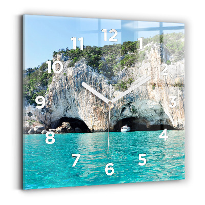 Ceas perete din sticlă pătrat Peștera subacvatică