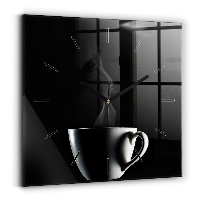 Ceas din sticlă pătrat ceașcă de cafea