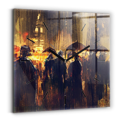 Ceas de sticlă pe perete pătrat Impresionismul în artă Rynek