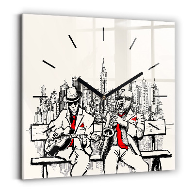 Ceas de sticlă pe perete pătrat Jazz la New York