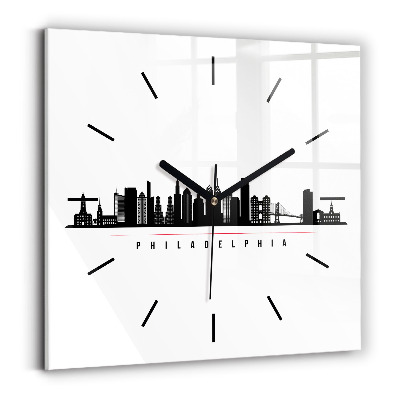 Ceas din sticlă pătrat ilustrație Philadelphia