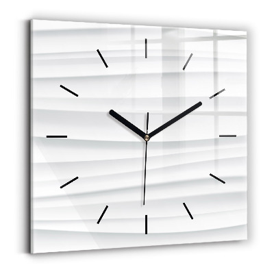 Ceas de sticlă pe perete pătrat Textura valuri