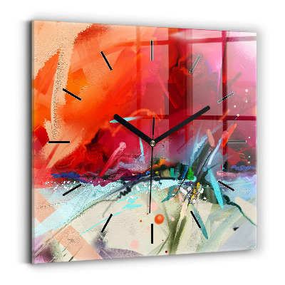 Ceas de sticlă pe perete pătrat Rânduri de condimente