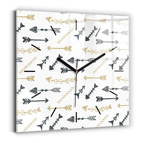 Ceas de sticlă pe perete pătrat Model geometric hipster