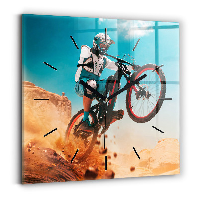 Ceas de sticlă pe perete pătrat Cascador și adrenalină