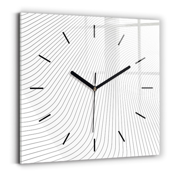 Ceas de sticlă pe perete pătrat Linii abstracte