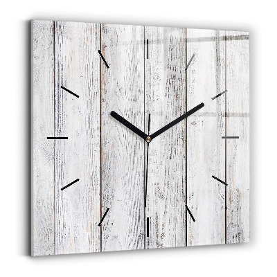 Ceas de sticlă pe perete pătrat Scânduri vopsite