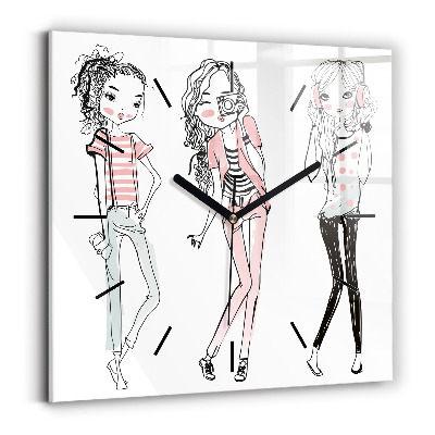 Ceas perete din sticlă pătrat Moda feminina
