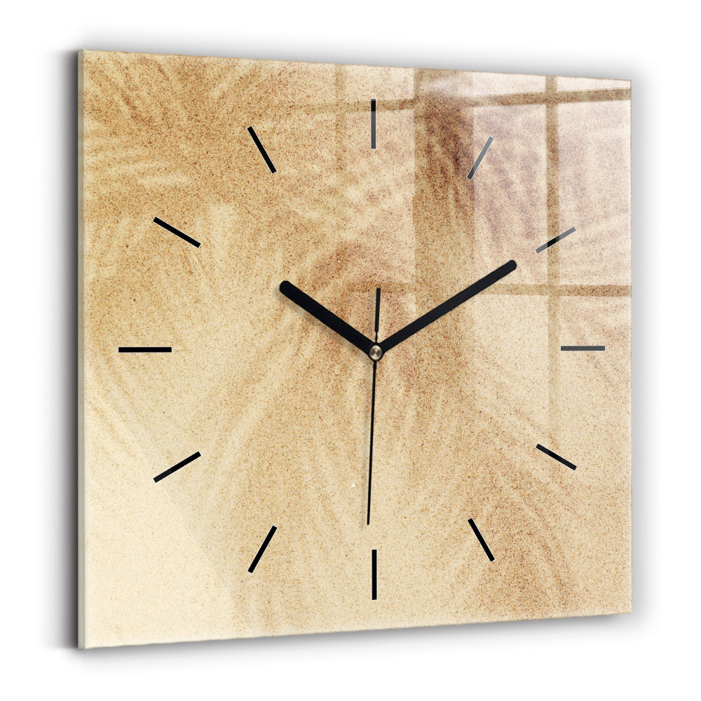 Ceas din sticlă pătrat Abstracția aurie