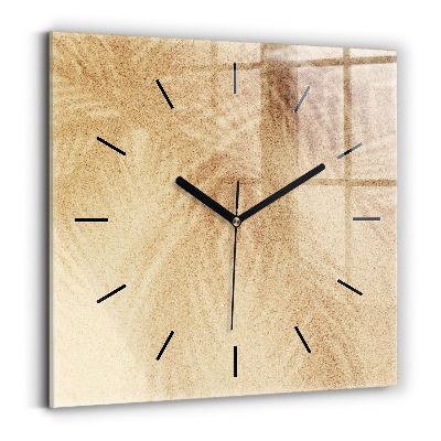 Ceas din sticlă pătrat Abstracția aurie