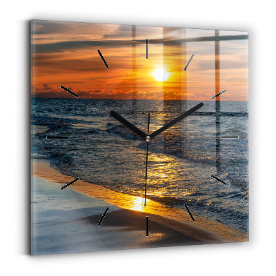 Ceas perete din sticlă pătrat Władysławowo Marea Baltică