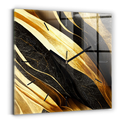 Ceas pătrat de perete din sticlă Abstracție elegantă