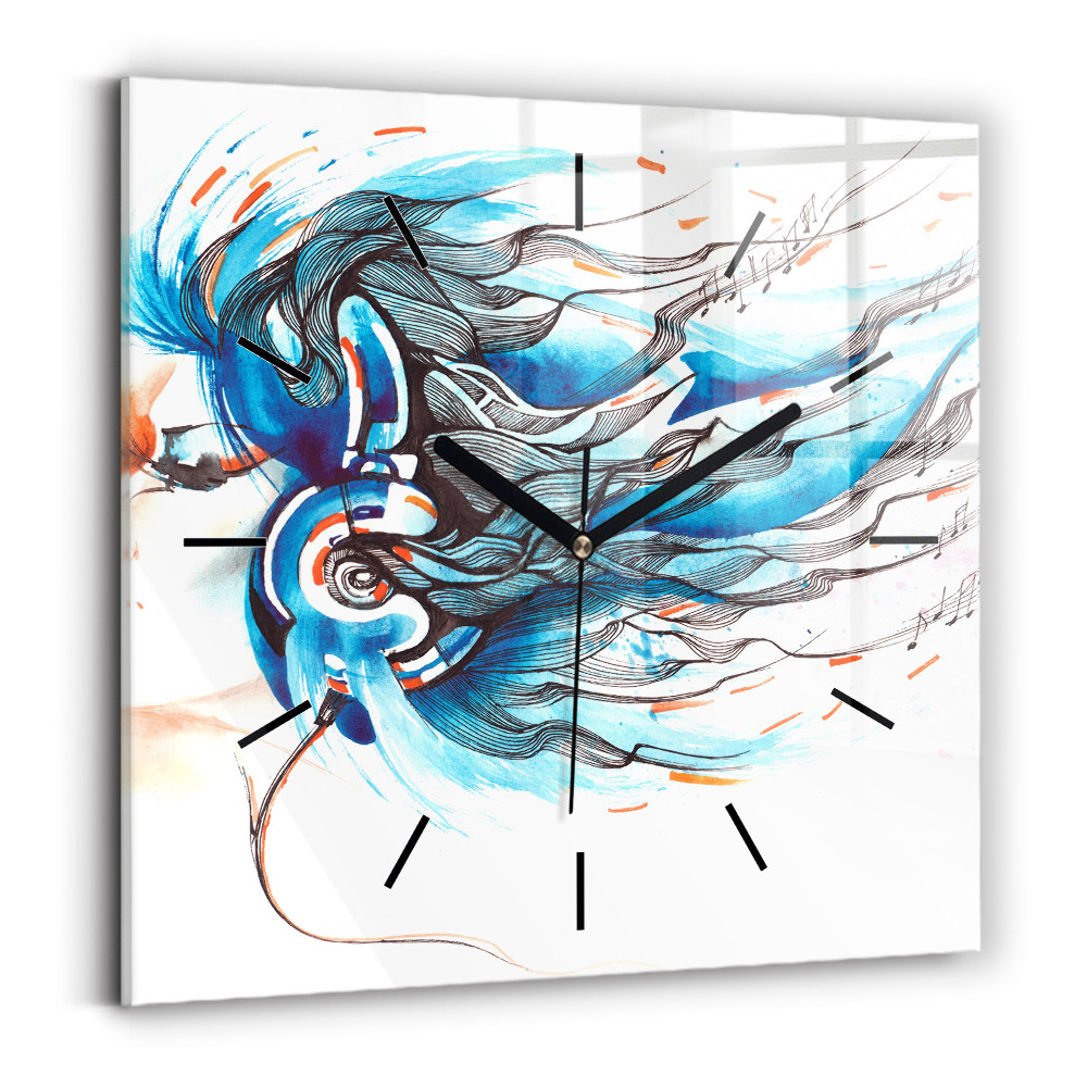 Ceas din sticlă pătrat Ilustrație pentru căști