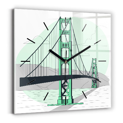 Ceas din sticlă pătrat Podul Verde