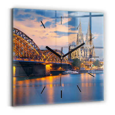 Ceas perete din sticlă pătrat Vedere la primărie