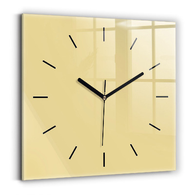 Ceas pătrat de perete din sticlă Cremoasă