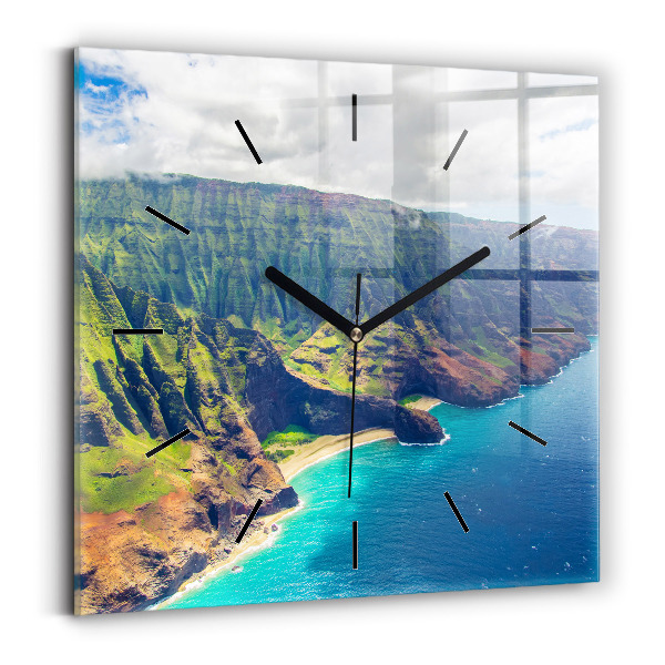 Ceas din sticlă pătrat Marea în Hawaii