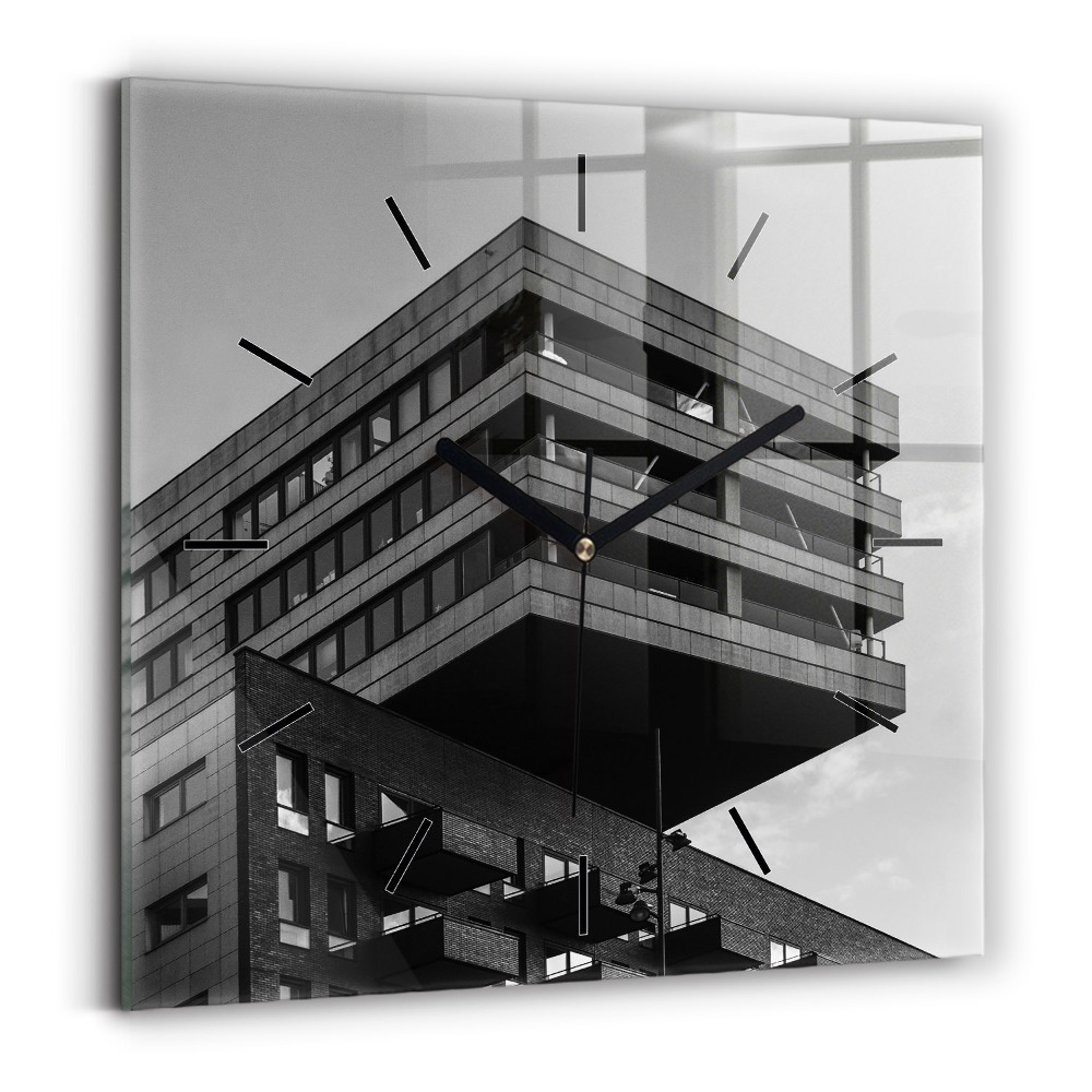 Ceas perete din sticlă pătrat Arhitectura la Amsterdam