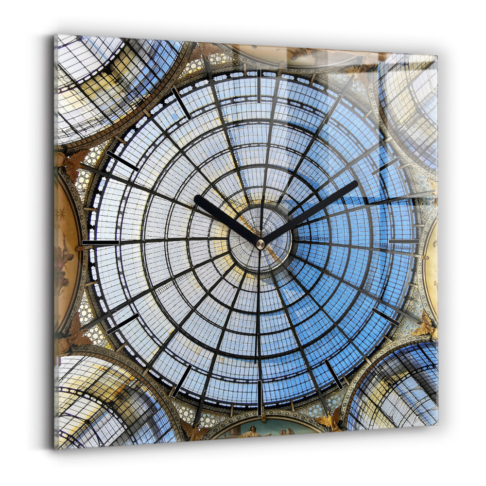 Ceas de sticlă pe perete pătrat Mall din Milano
