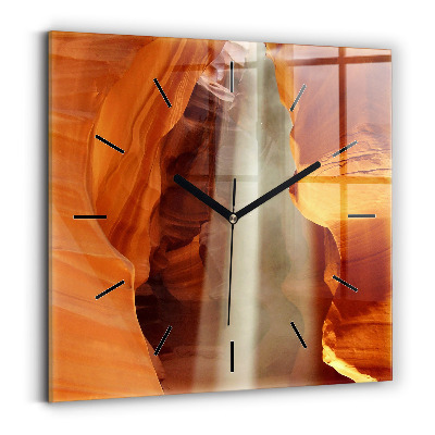 Ceas de sticlă pe perete pătrat Canionul deșertului