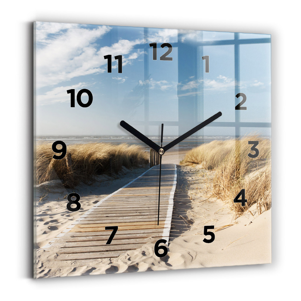 Ceas din sticlă pătrat Vedere la plajă