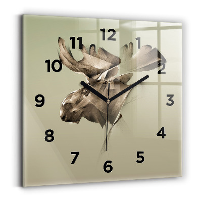 Ceas de sticlă pe perete pătrat Elan grafic