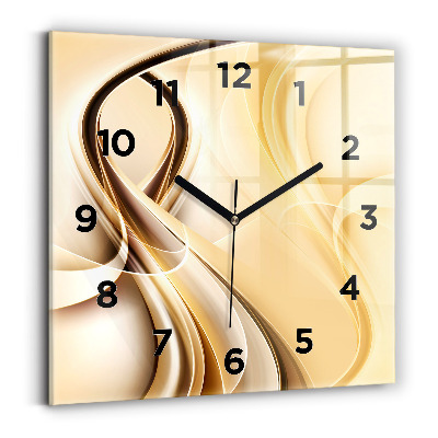 Ceas din sticlă pătrat Valuri abstracte