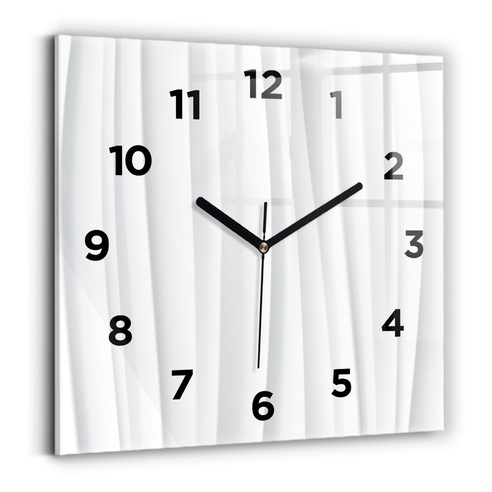 Ceas pătrat de perete din sticlă Textura valuri
