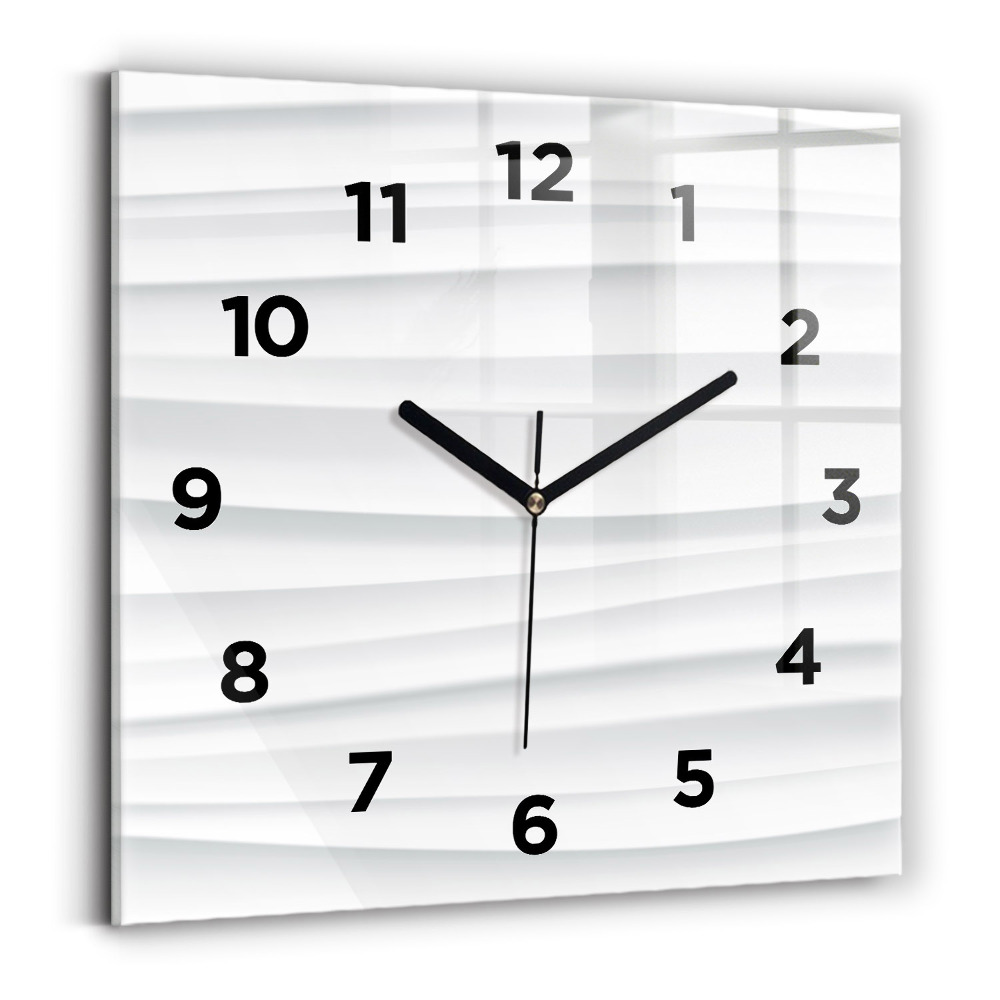 Ceas de sticlă pe perete pătrat Textura valuri