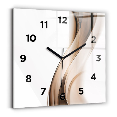 Ceas perete din sticlă pătrat Abstracția liniilor