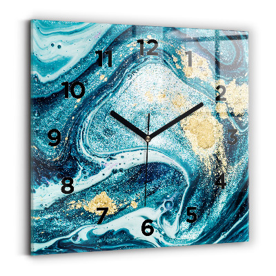 Ceas perete din sticlă pătrat Marmură abstractă