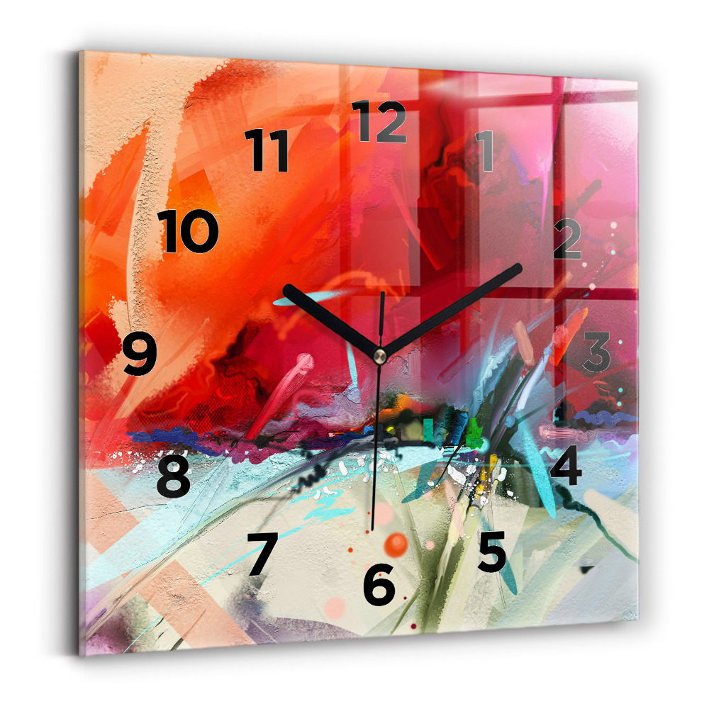 Ceas de sticlă pe perete pătrat Rânduri de condimente