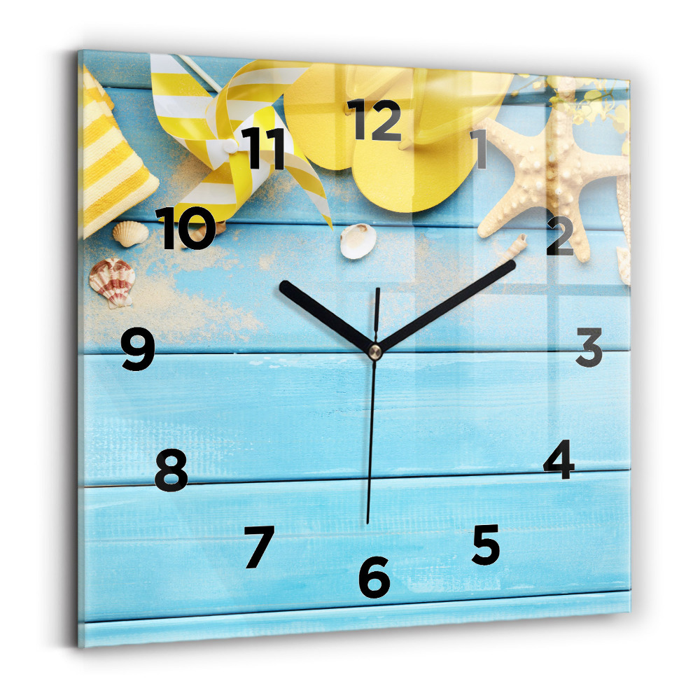 Ceas de sticlă pe perete pătrat Accesorii și plăci de plajă