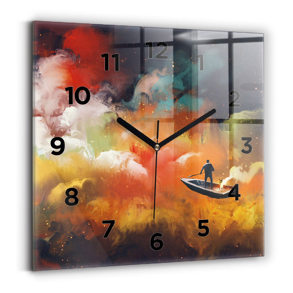 Ceas din sticlă pătrat Imagine abstractă