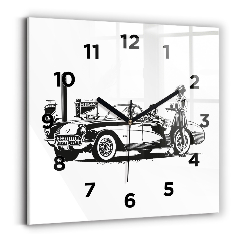 Ceas din sticlă pătrat Ilustrație retro