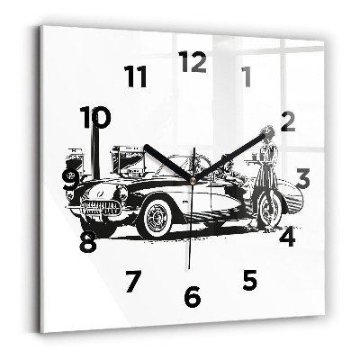 Ceas din sticlă pătrat Ilustrație retro