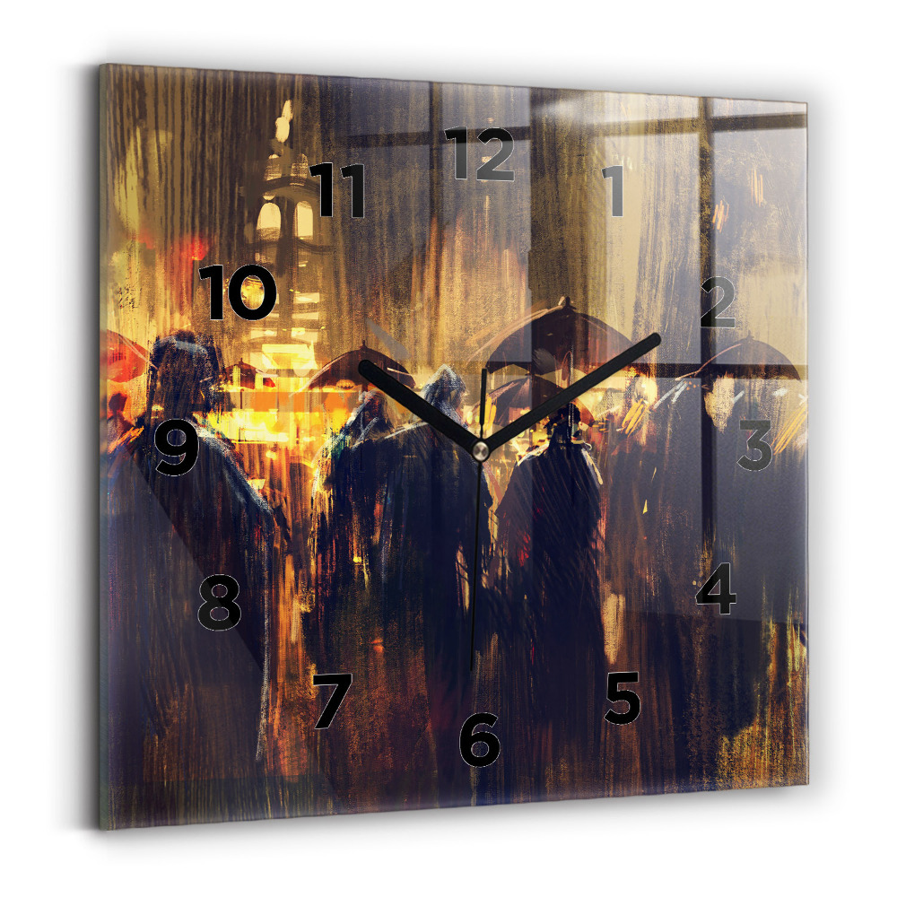 Ceas de sticlă pe perete pătrat Impresionismul în artă Rynek