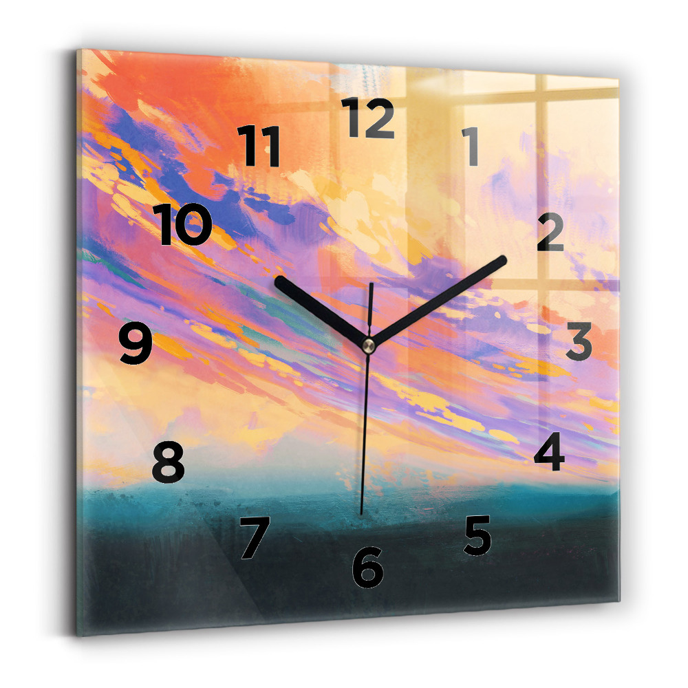 Ceas perete din sticlă pătrat Dragoste platonică