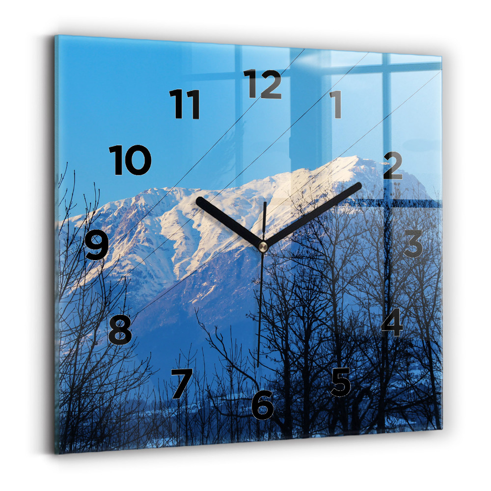 Ceas de sticlă pe perete pătrat Vedere la munte