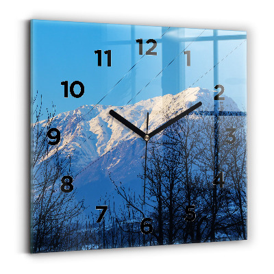 Ceas de sticlă pe perete pătrat Vedere la munte