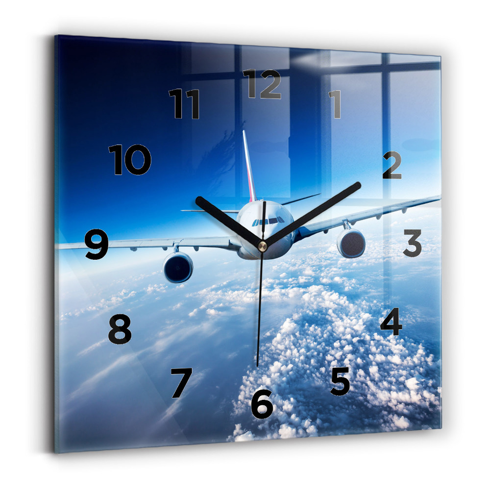 Ceas din sticlă pătrat Cloud Plane