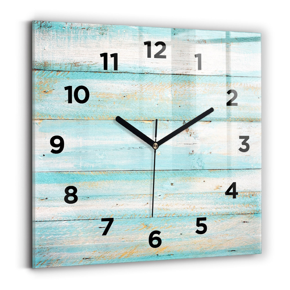 Ceas de sticlă pe perete pătrat Placi albastre