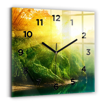 Ceas de sticlă pe perete pătrat Natură pașnică